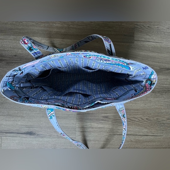 Vera Bradley Blue and Purple Quilted Tote Bag with Floral Design - Picture 8 of 8